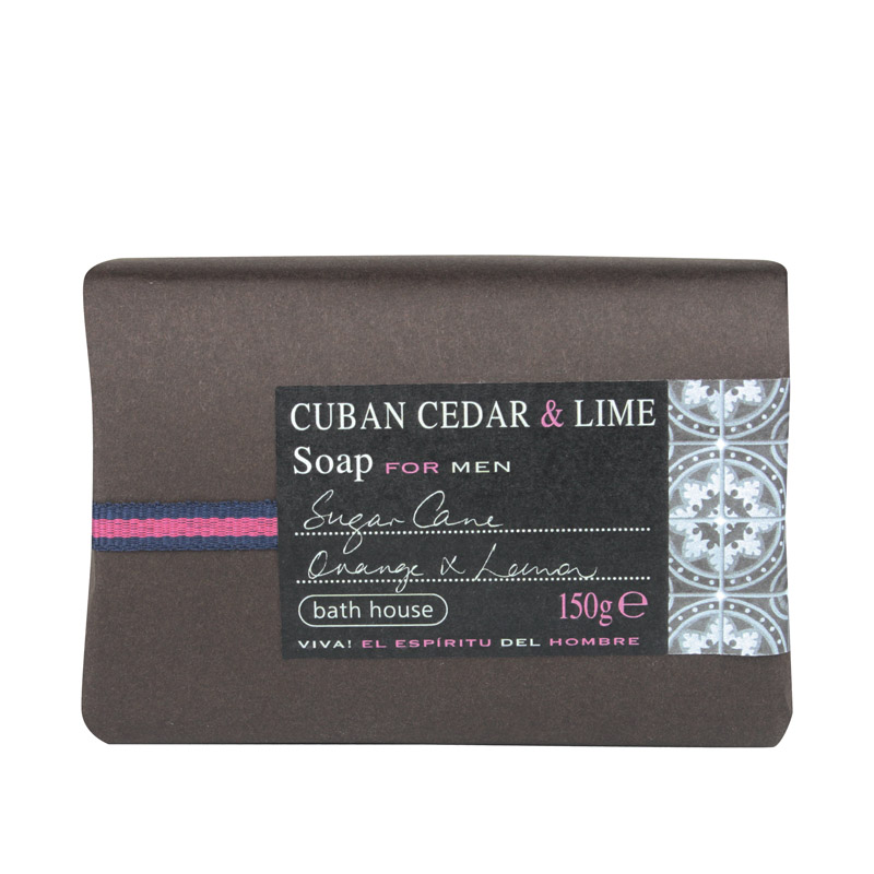 Bath House Cuban Cedar & Lime mydlo pre mužov 150g