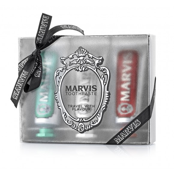 Marvis travel with flavour 3-dielna sada zubných pást 